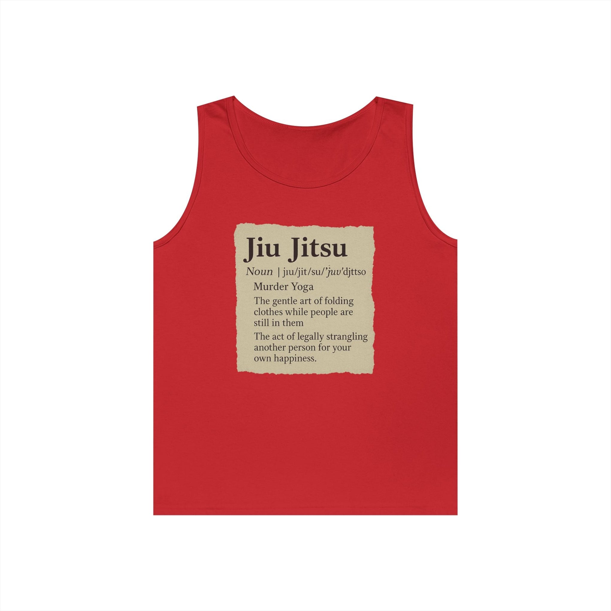 Jiu Jitsu Definition Tank Top | Unisex Heavy Cotton Tank | Martial Arts Apparel, Workout Gear, Fitness Gift, Summer Wear