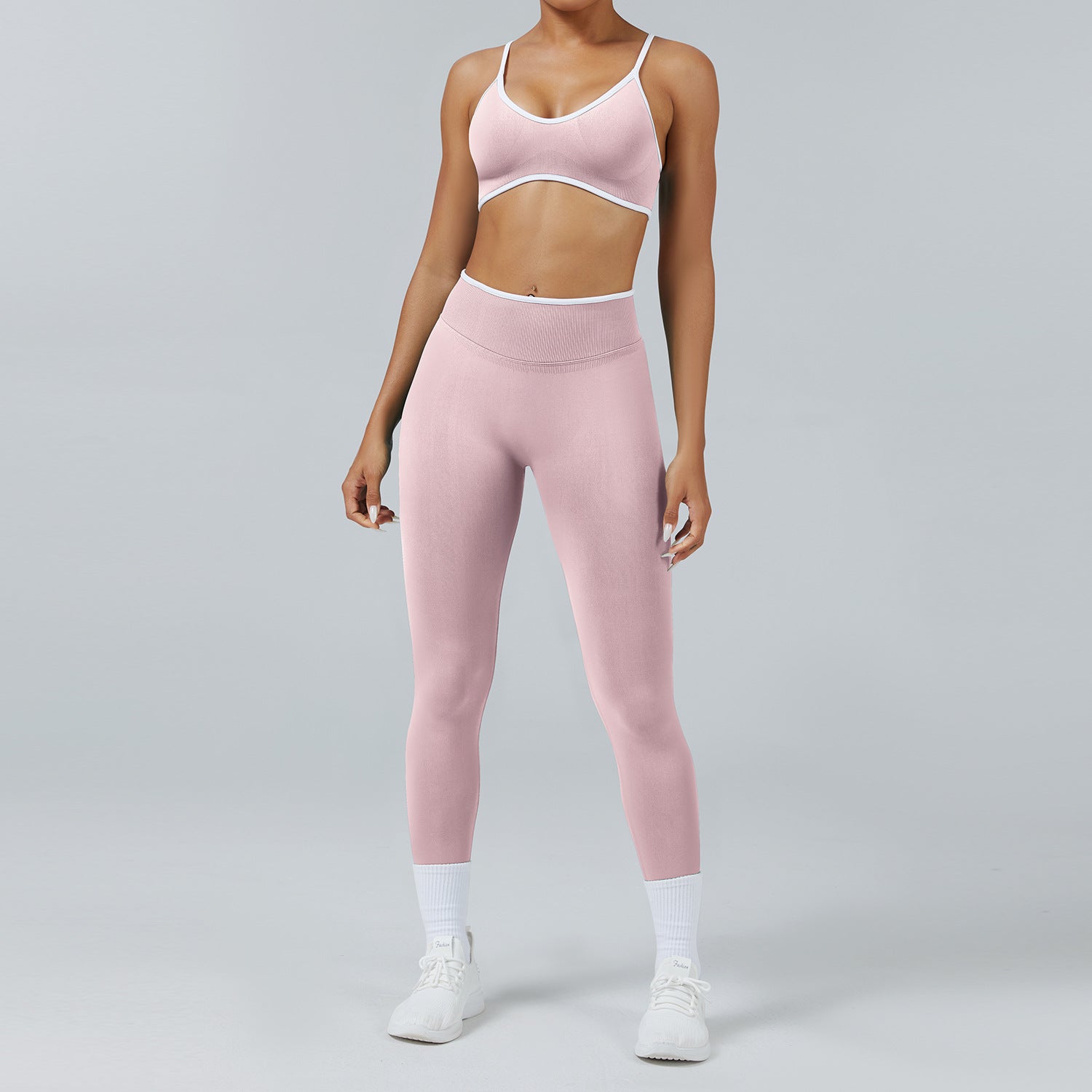 Seamless Back Support Quick Dry Running Yoga Fitness Apparel Set