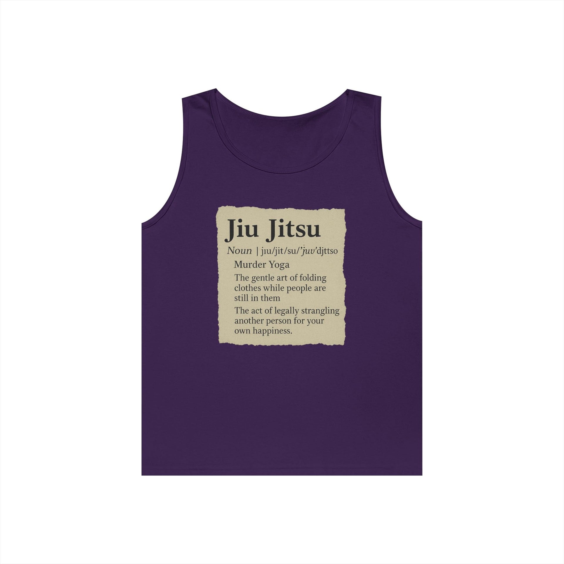 Jiu Jitsu Definition Tank Top | Unisex Heavy Cotton Tank | Martial Arts Apparel, Workout Gear, Fitness Gift, Summer Wear