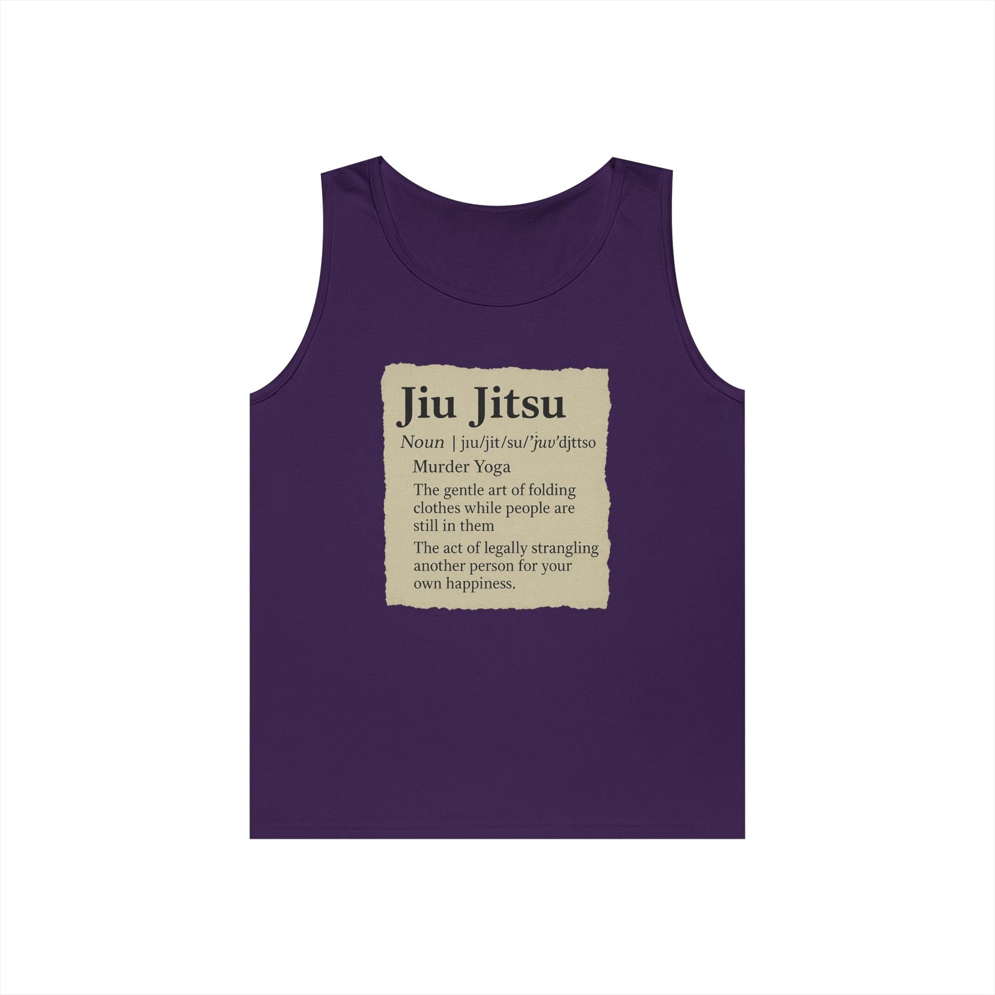 Jiu Jitsu Definition Tank Top | Unisex Heavy Cotton Tank | Martial Arts Apparel, Workout Gear, Fitness Gift, Summer Wear