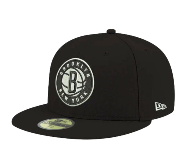 New Era 59Fifty Men Brooklyn Nets Fitted Hat Black/White