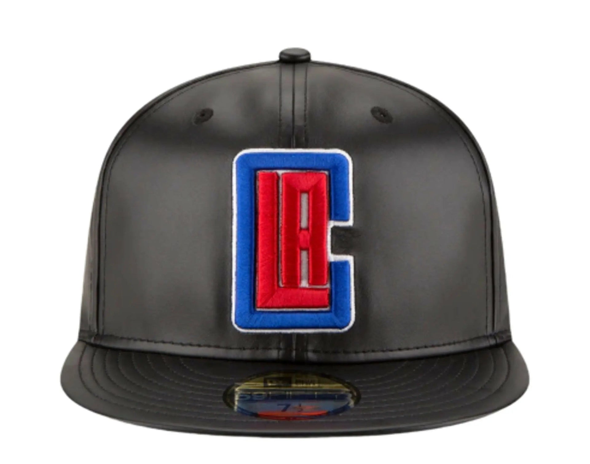New Era 59Fifty Men Los Angeles Clippers Team Faux Leather Fitted Hat Black