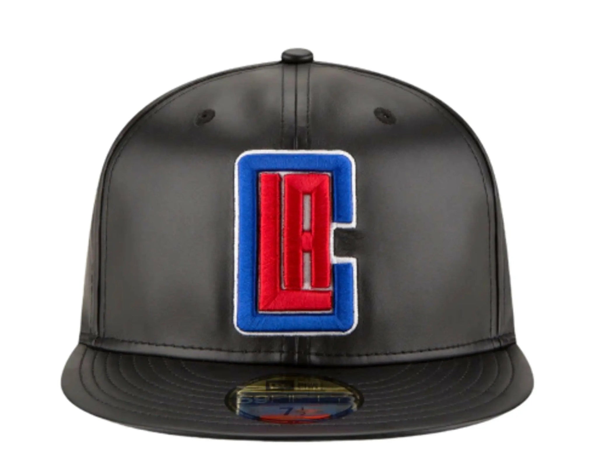 New Era 59Fifty Men Los Angeles Clippers Team Faux Leather Fitted Hat Black