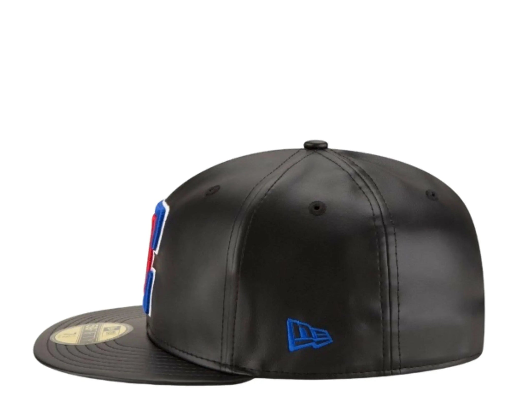 New Era 59Fifty Men Los Angeles Clippers Team Faux Leather Fitted Hat Black