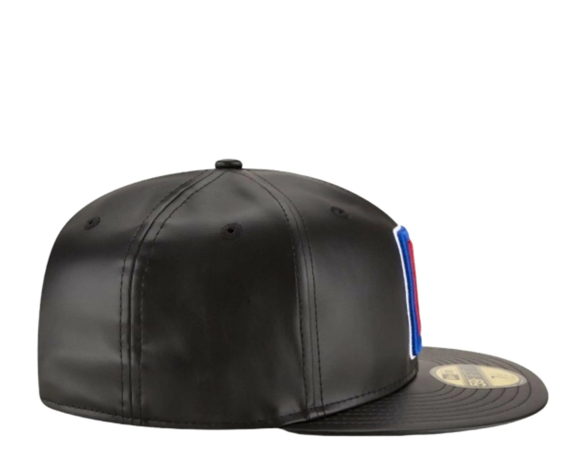 New Era 59Fifty Men Los Angeles Clippers Team Faux Leather Fitted Hat Black