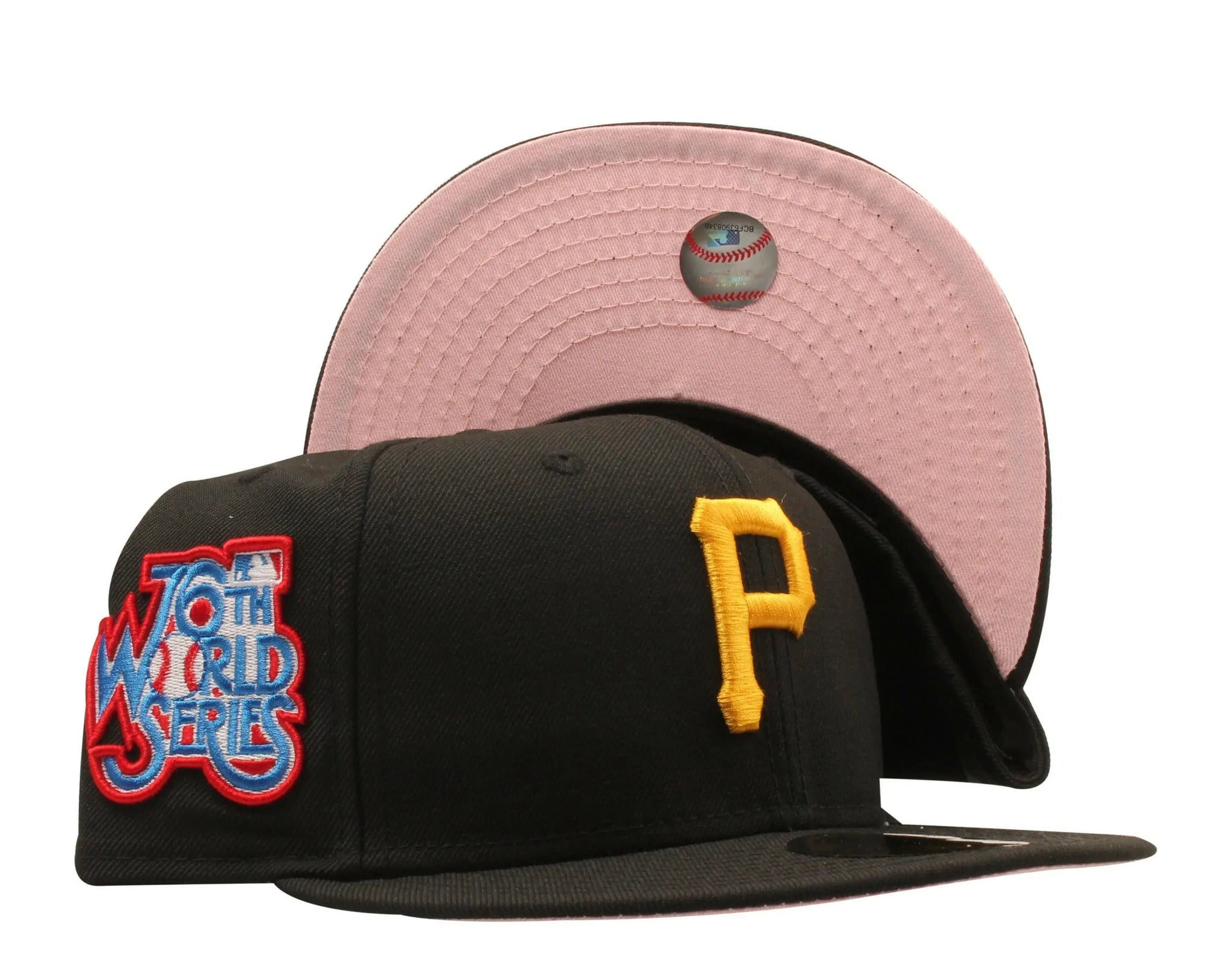 New Era 59Fifty Men Fitted Hat Black Pittsburgh Pirates 1979 World Series Pink Undervisor