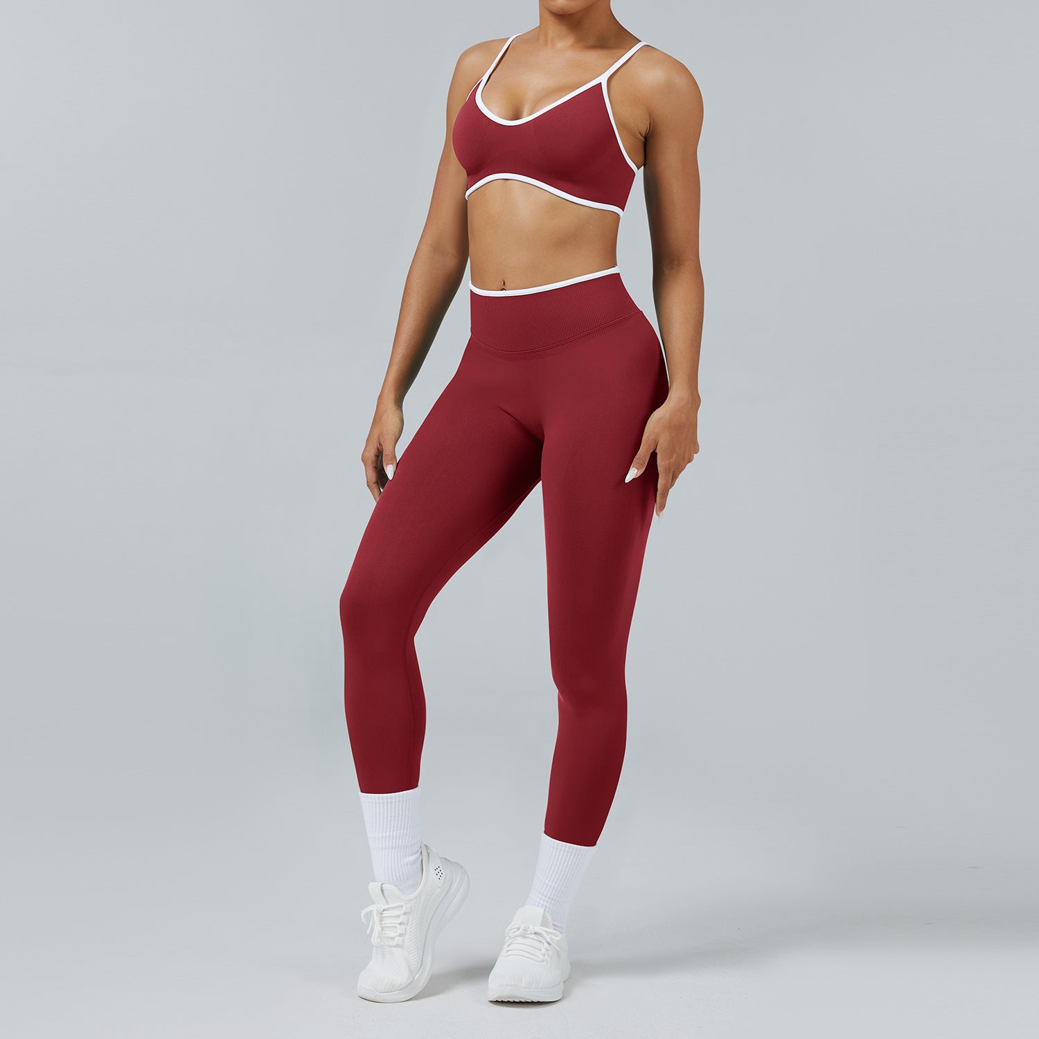 Seamless Back Support Quick Dry Running Yoga Fitness Apparel Set