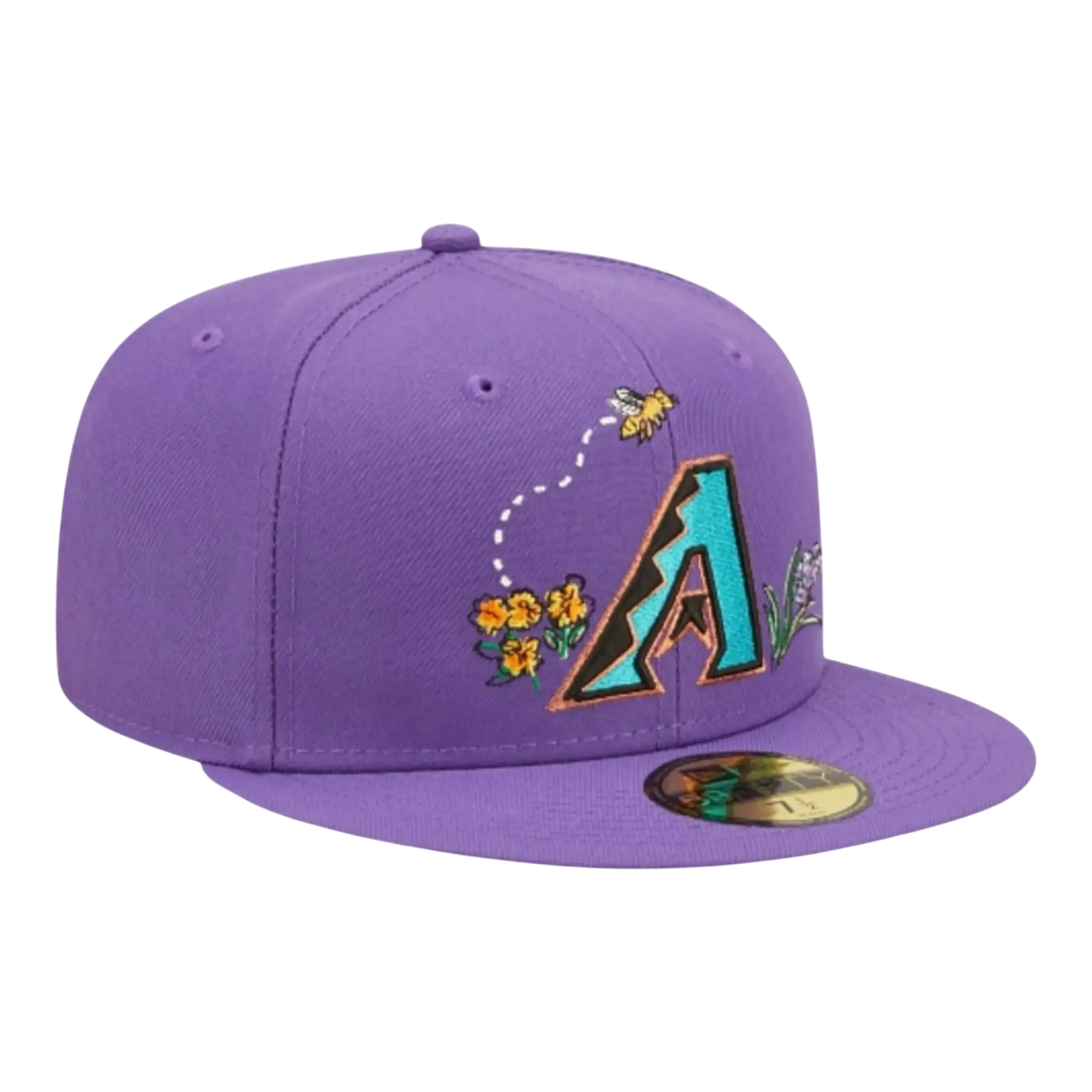 New Era Arizona Diamondbacks Watercolor Floral Men Fitted Hat Purple