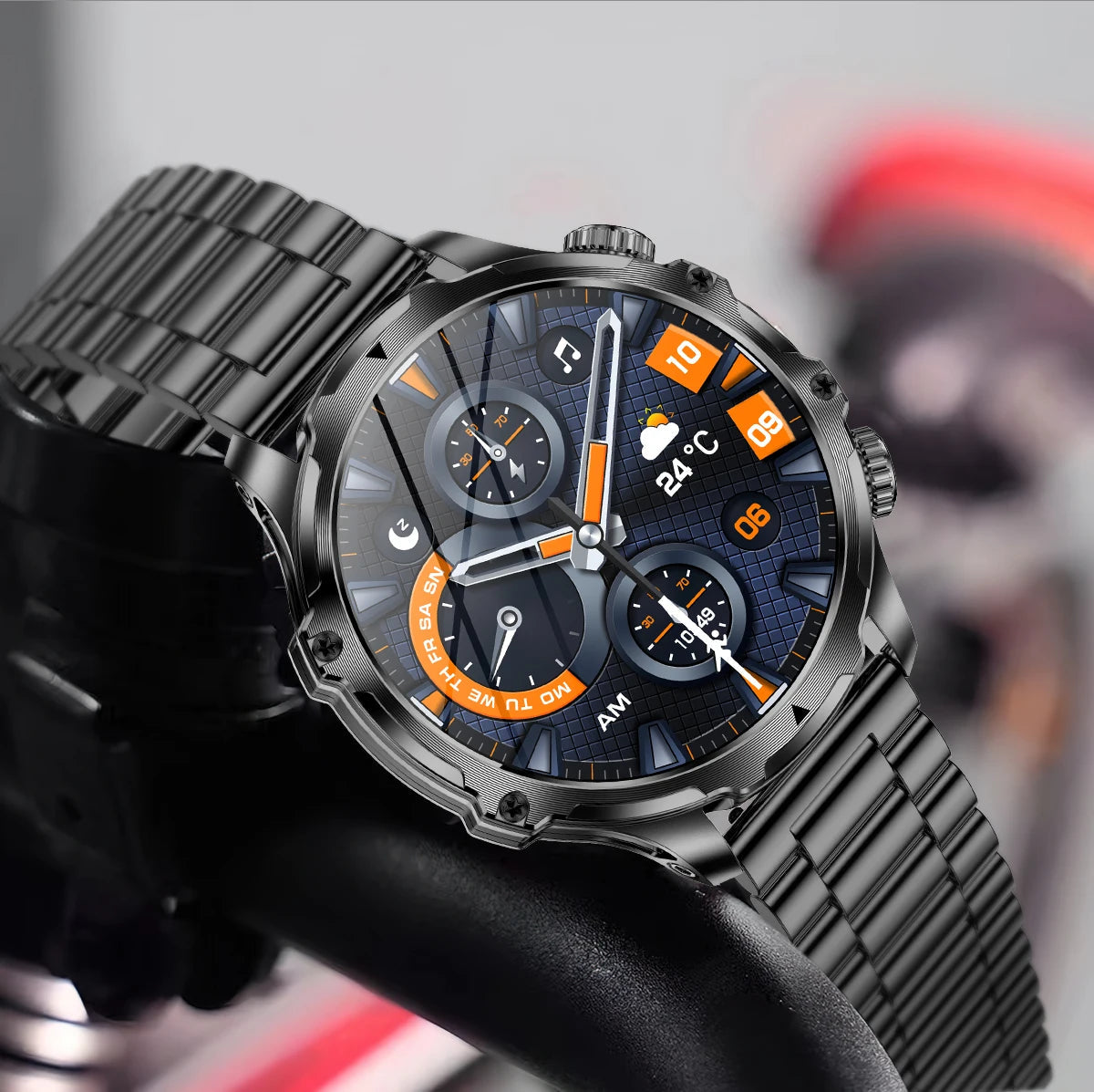 AK75 Smart Watch Flashlight Outdoor Sports Fitness Tracker BT Calling