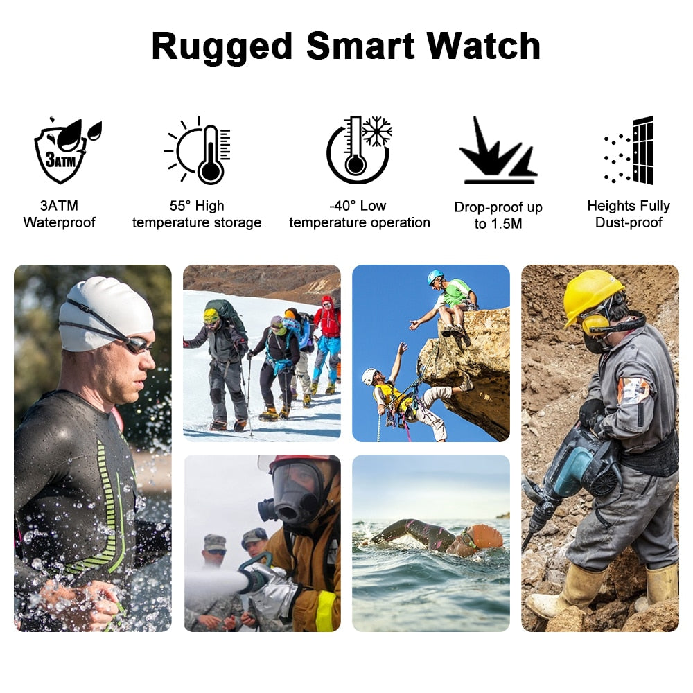 ROCK Rugged Smart Watch Outdoor Waterproof Fitness Tracker