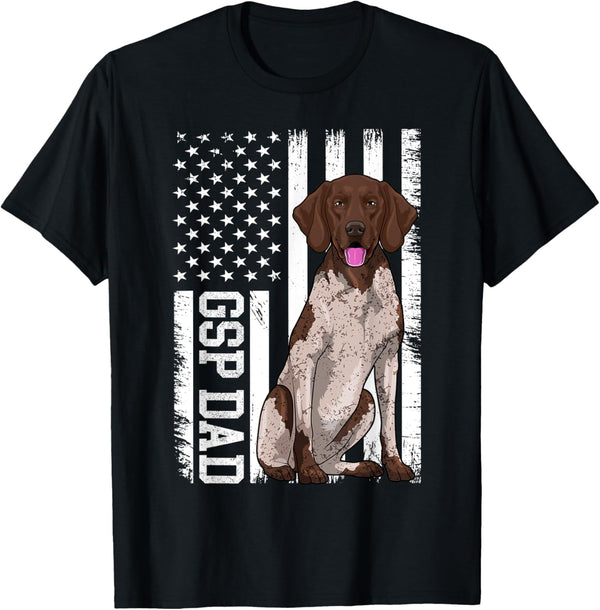 German Shorthair Pointer Dad Apparel GSP Dog Lovers for Men T-Shirt