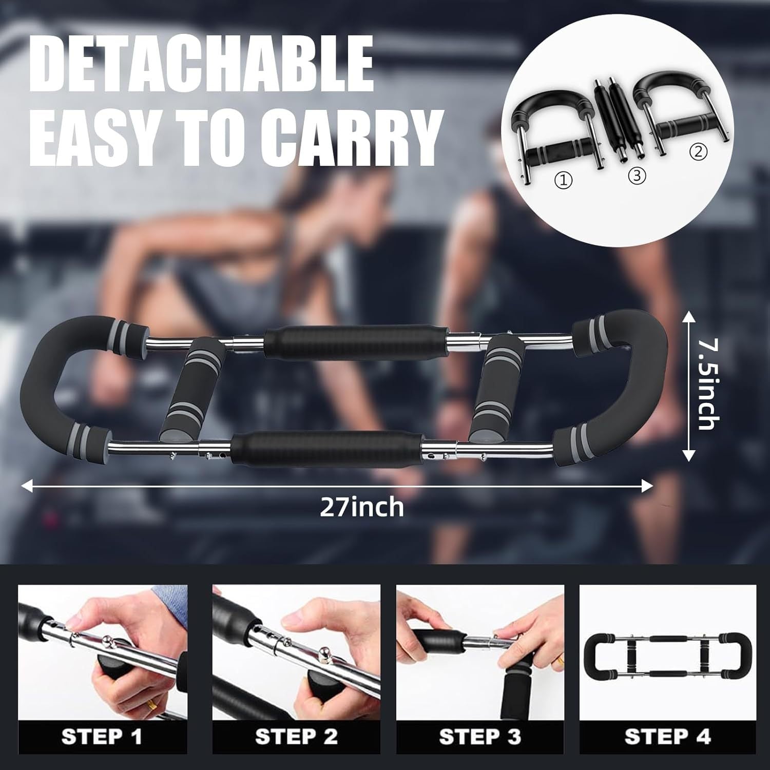 Multifunction Adjustable Arm Strength Trainer U-Shaped Chest Muscle Fitness Equipment