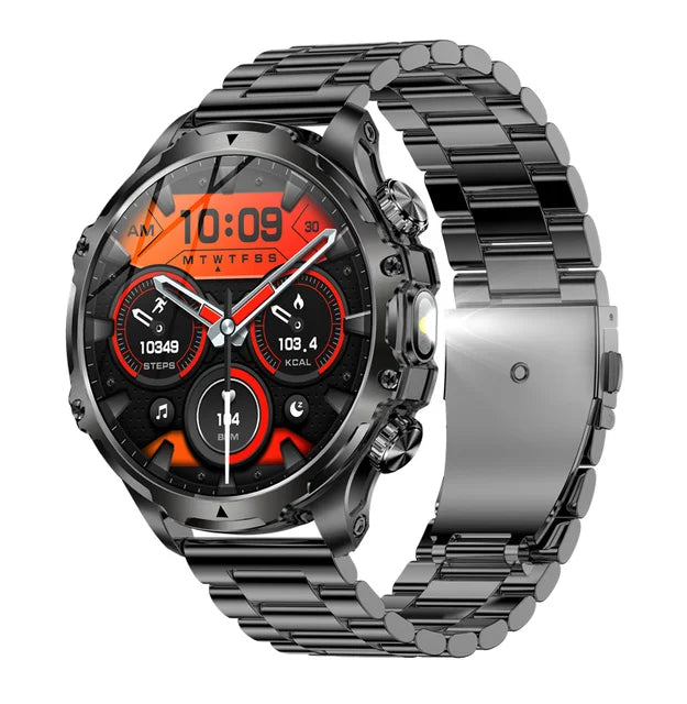 AK75 Smart Watch Flashlight Outdoor Sports Fitness Tracker BT Calling