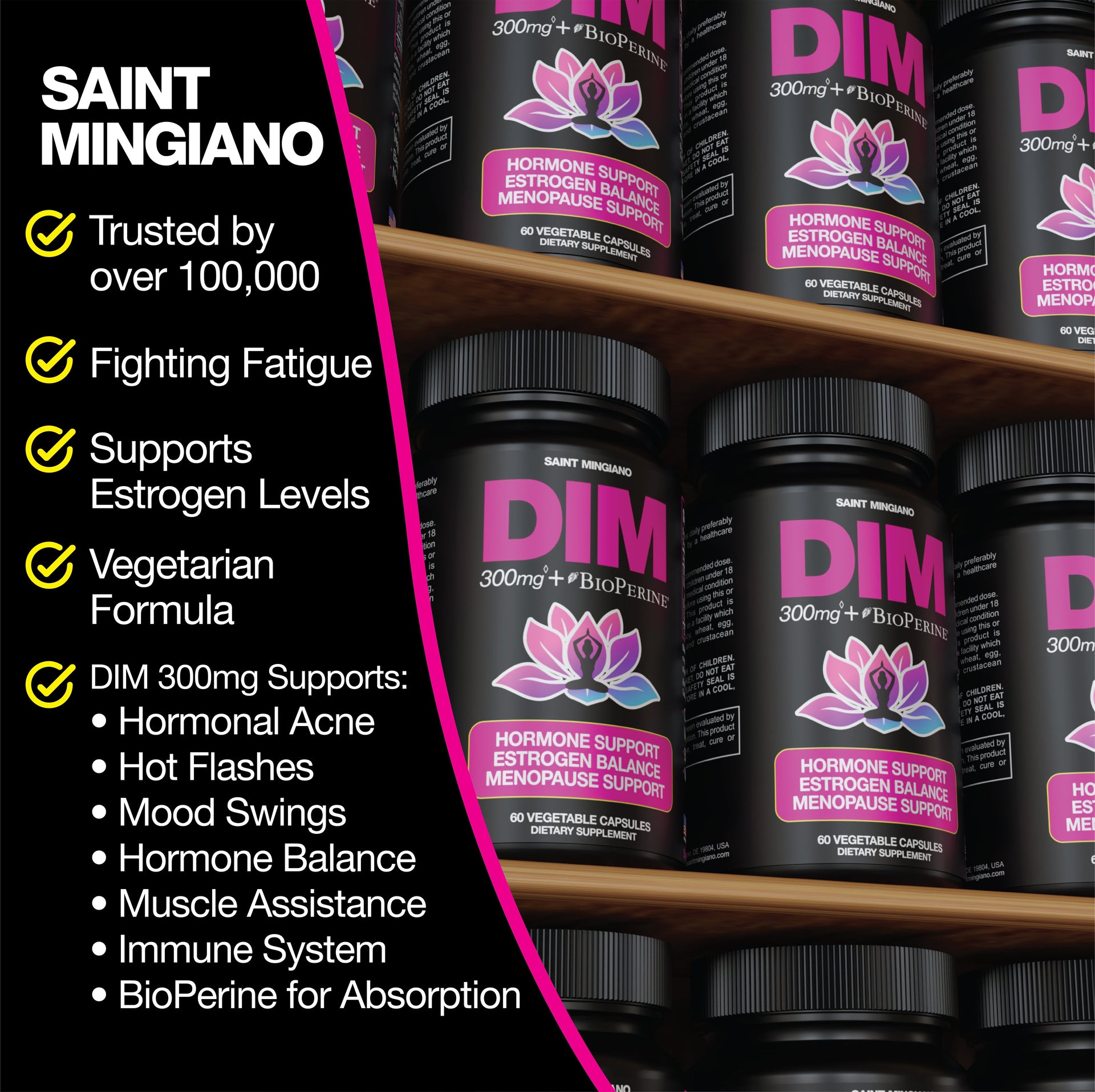 DIM Supplement 300mg Hormone Estrogen Menopause Balance Support