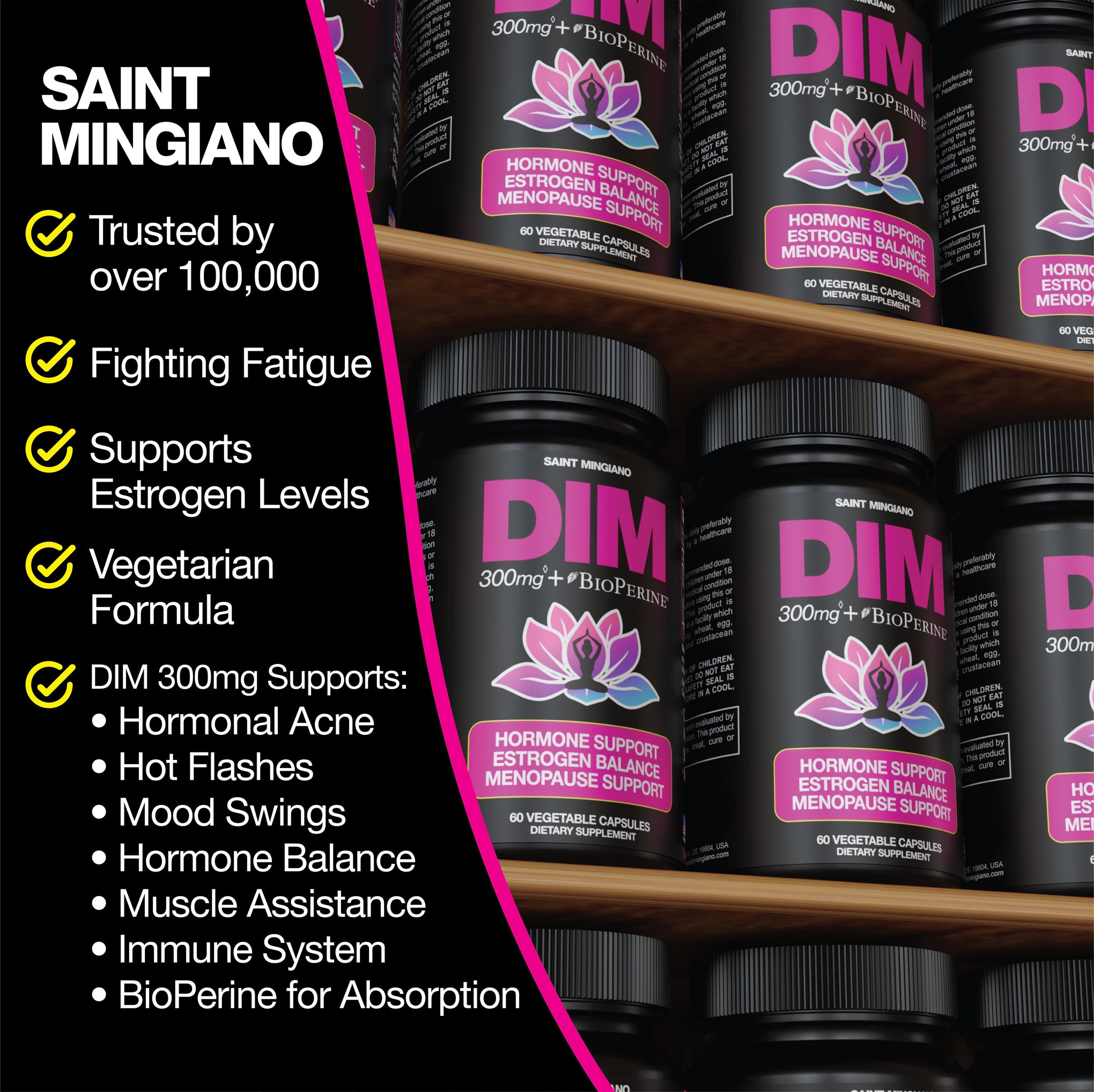 DIM Supplement 300mg Hormone Estrogen Menopause Balance Support