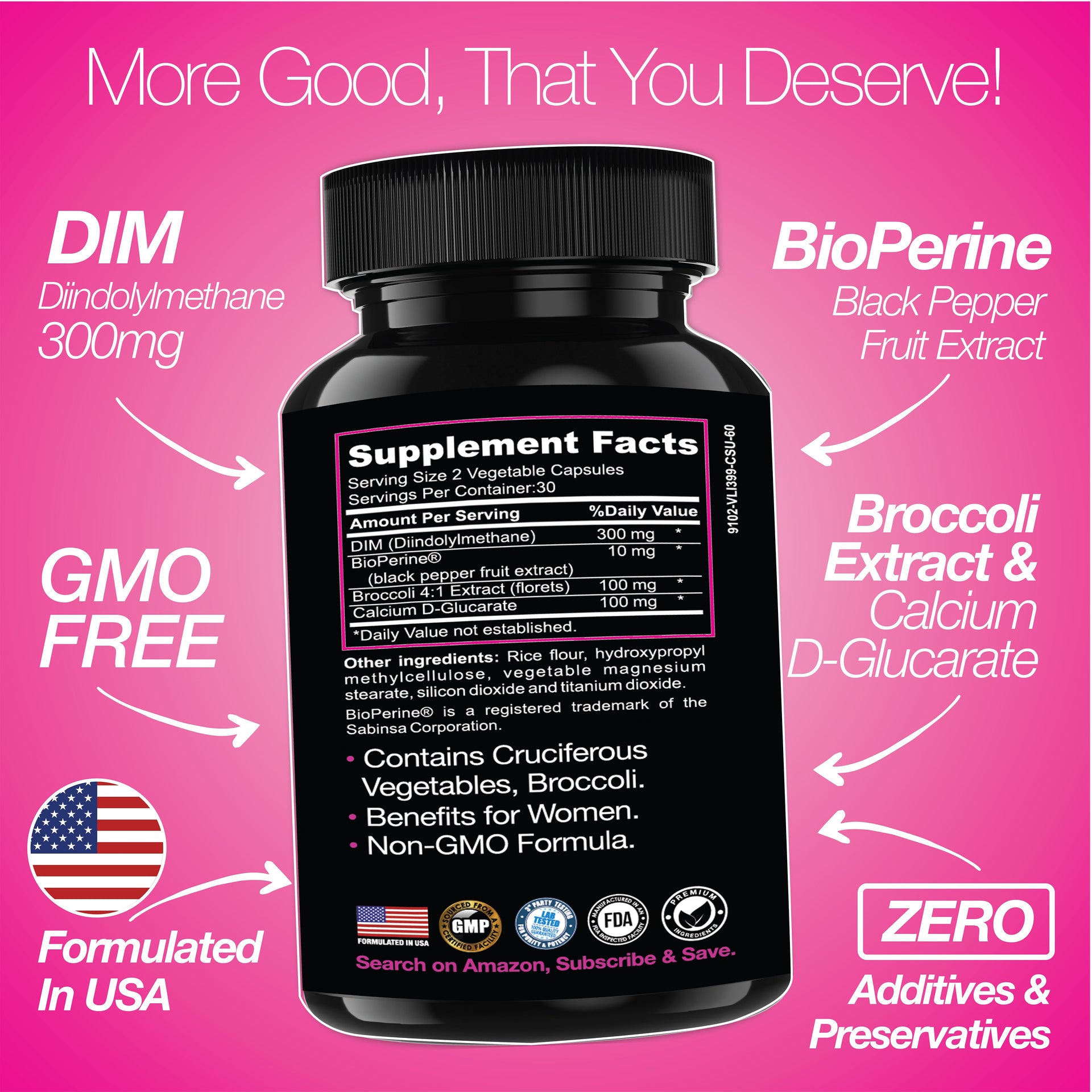 DIM Supplement 300mg Hormone Estrogen Menopause Balance Support