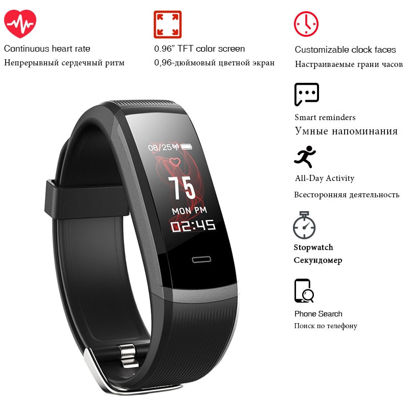GT101 Waterproof Smart Watch Fitness Tracker Heart Rate Monitor