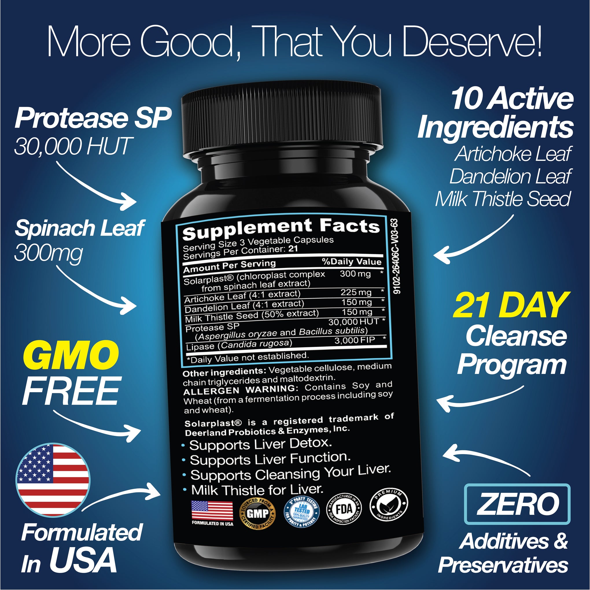 Liver Cleanse Detox Repair Natural Milk Thistle Support Supplement