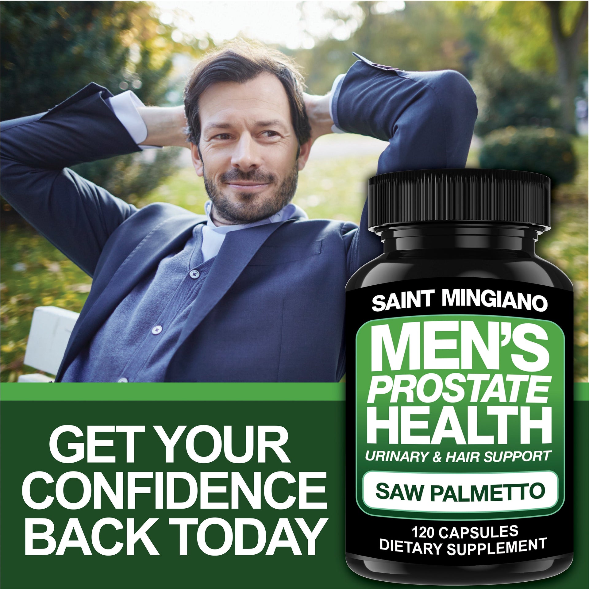 Men's Prostate Health Supplement Saw Palmetto Advanced Support Capsules