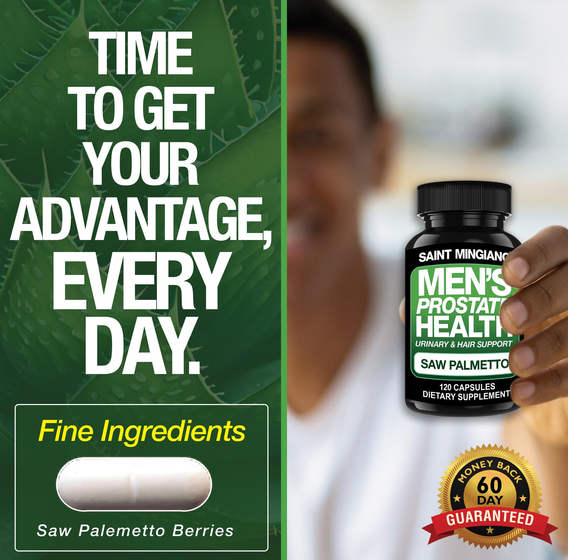 Men's Prostate Health Supplement Saw Palmetto Advanced Support Capsules