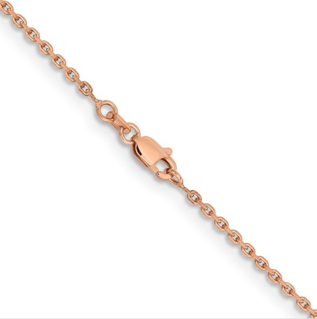 14K & 10K Gold Diamond-Cut Forzantine Cable Chain Necklace – Lobster Clasp