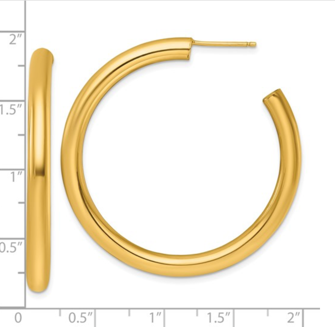 Gold Polished C-hoop Earring