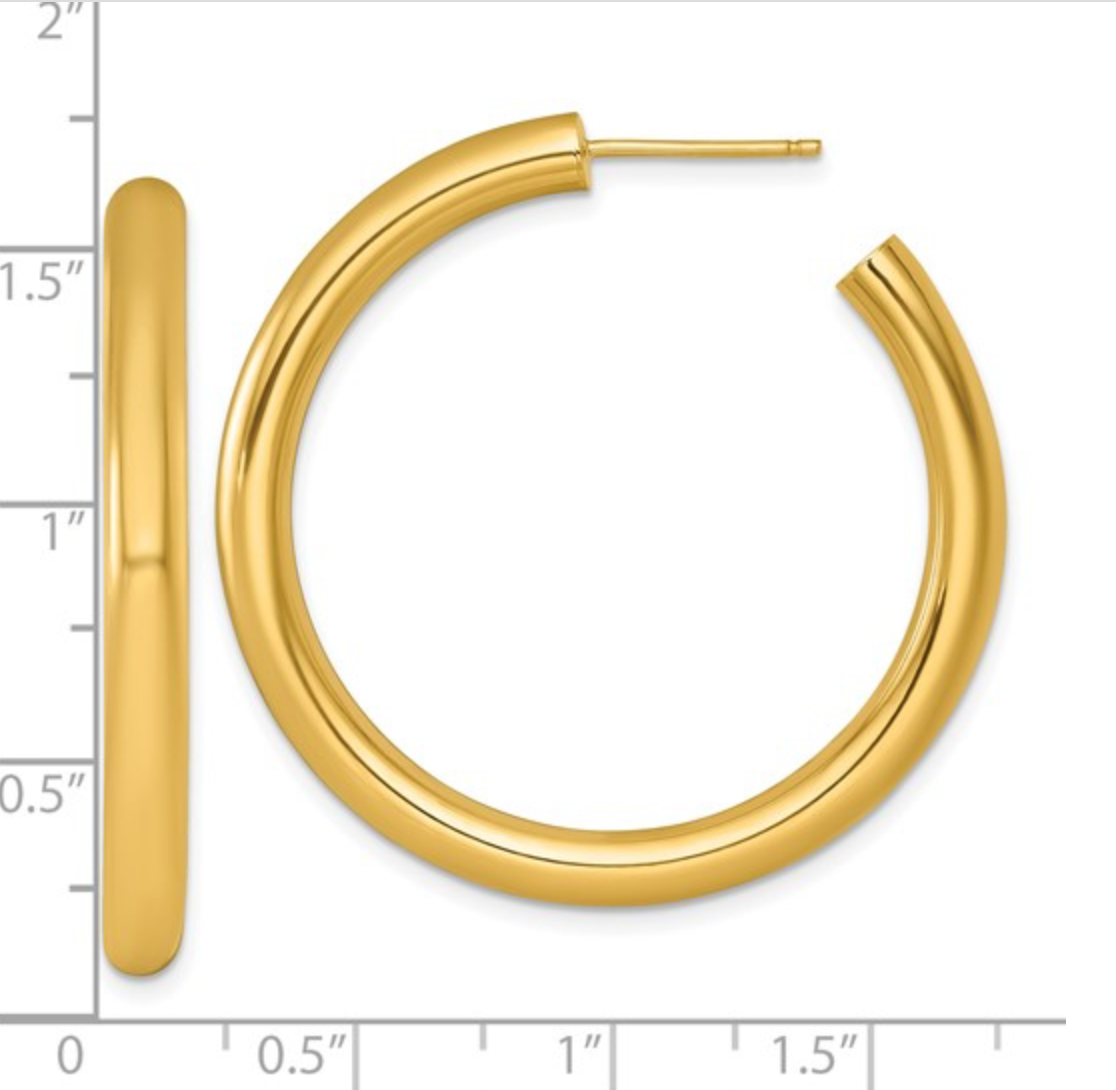 Gold Polished C-hoop Earring