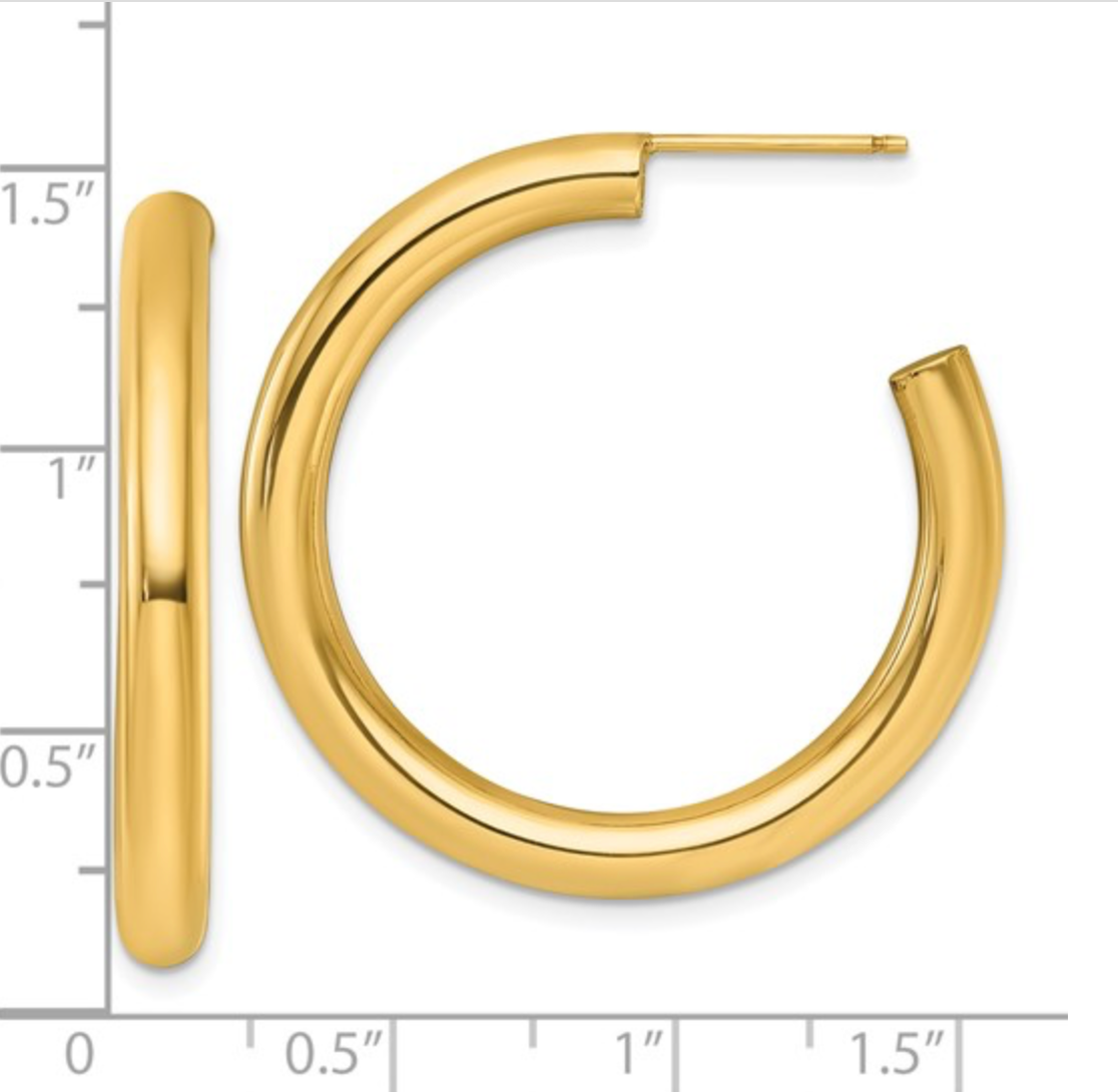 Gold Polished C-hoop Earring