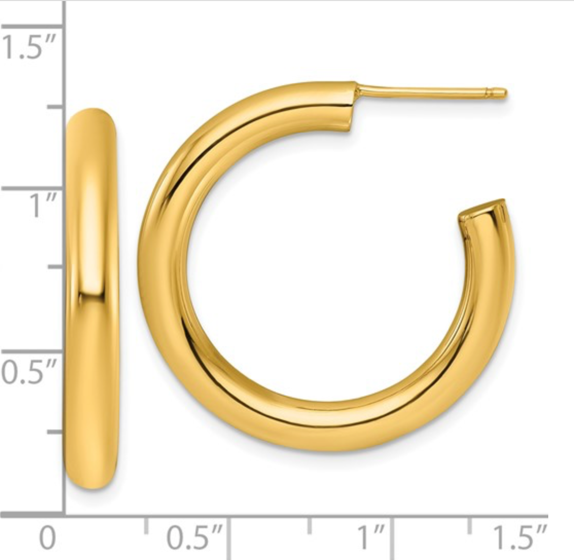 Gold Polished C-hoop Earring