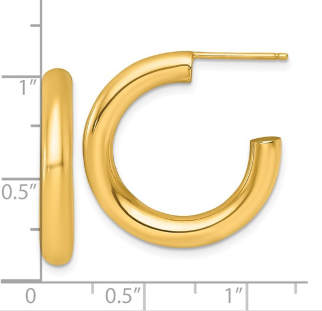 Gold Polished C-hoop Earring