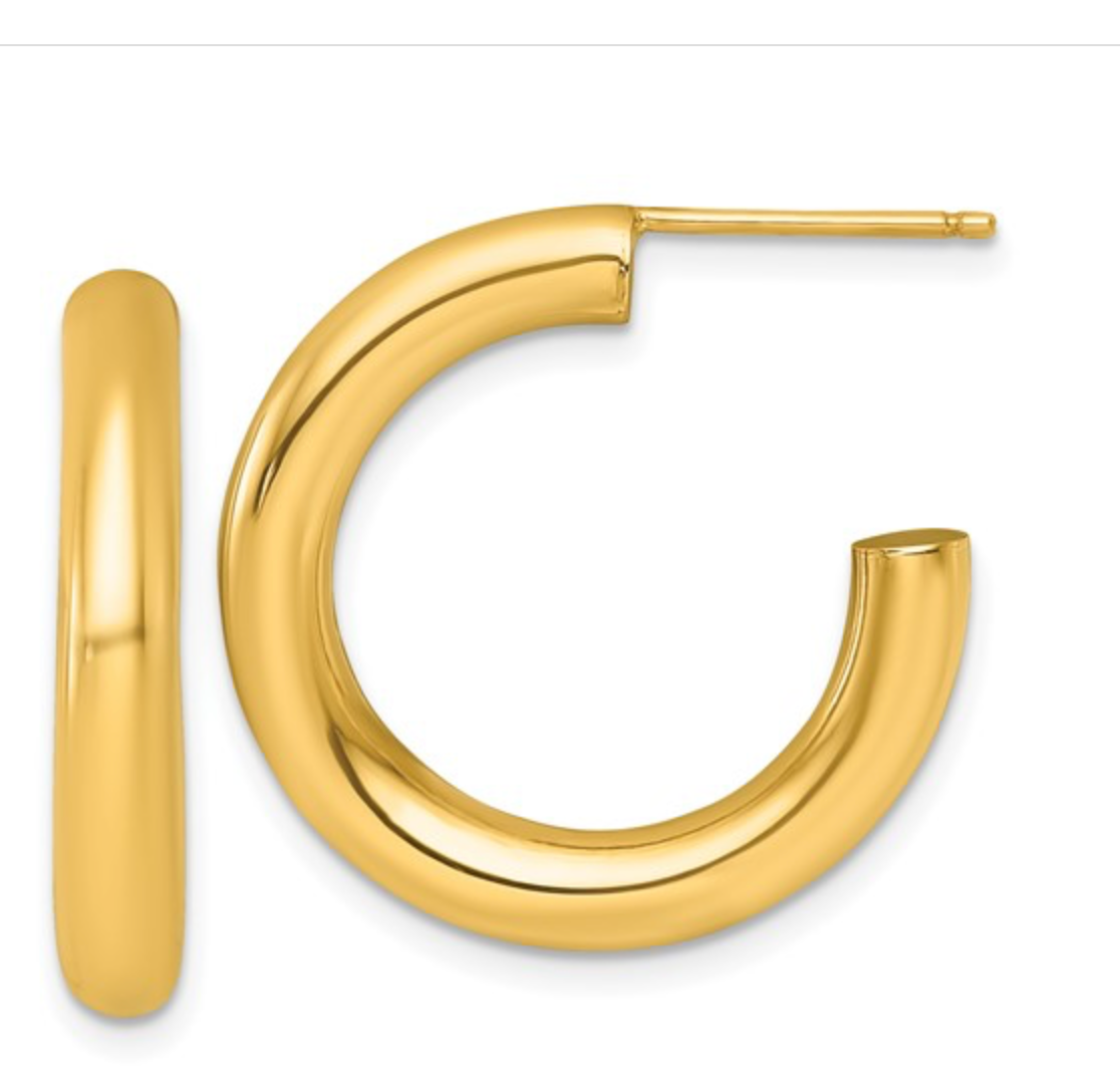 Gold Polished C-hoop Earring
