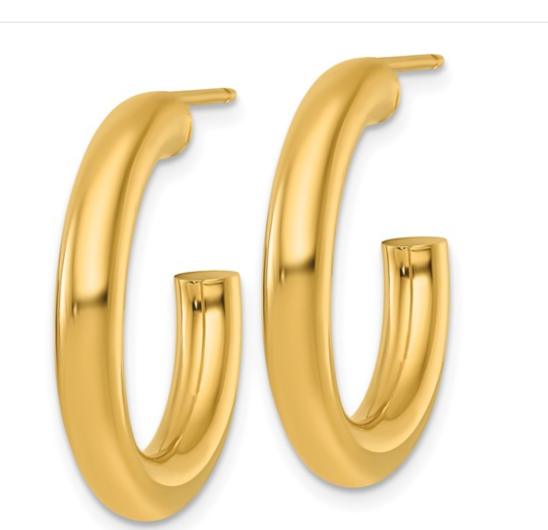 Gold Polished C-hoop Earring