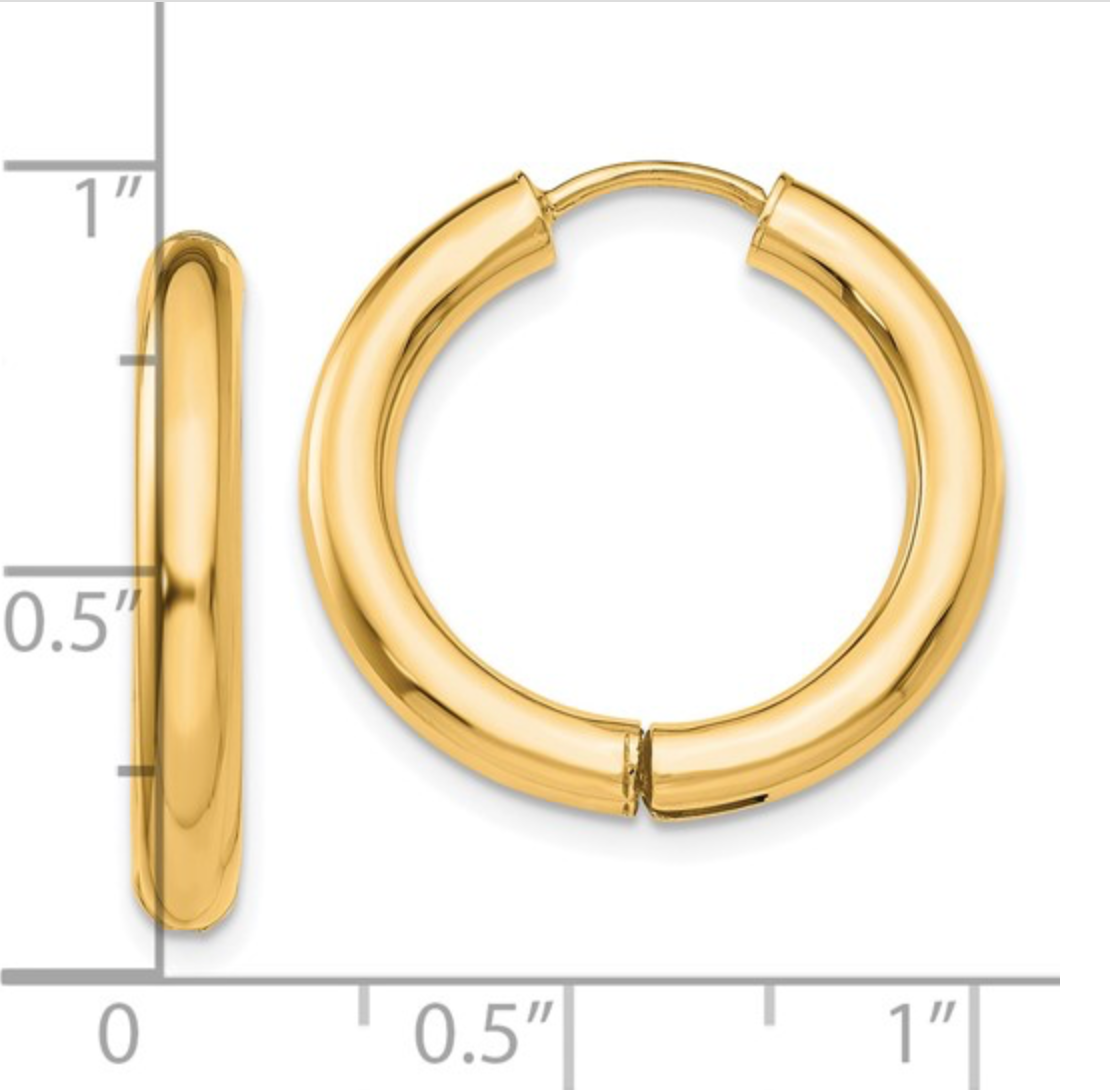 Gold Hinged Hoop Earring