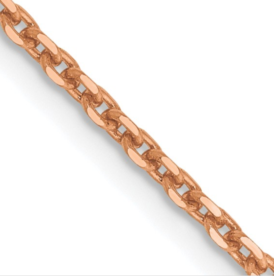14K & 10K Gold Diamond-Cut Forzantine Cable Chain Necklace – Lobster Clasp