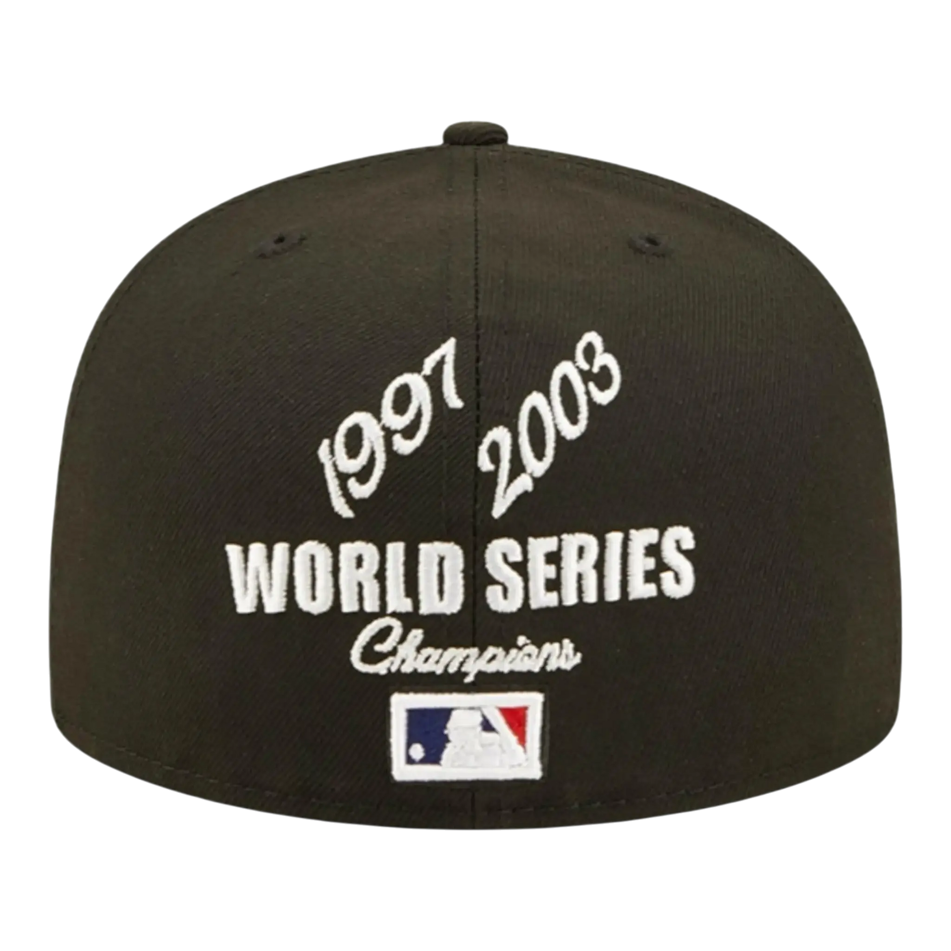 New Era Crown Champs WS 59Fifty Florida Marlins Men Fitted Hat Black
