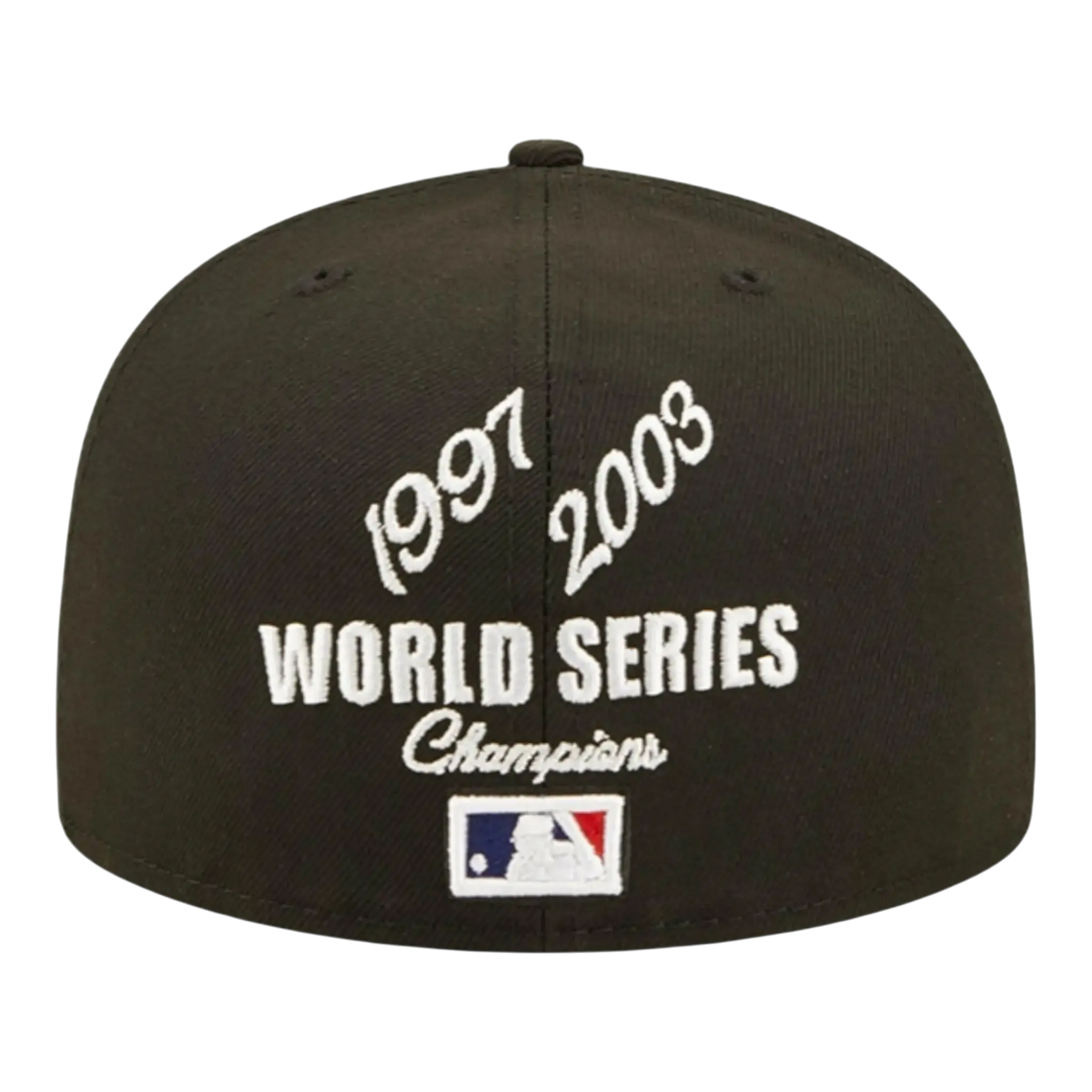 New Era Crown Champs WS 59Fifty Florida Marlins Men Fitted Hat Black