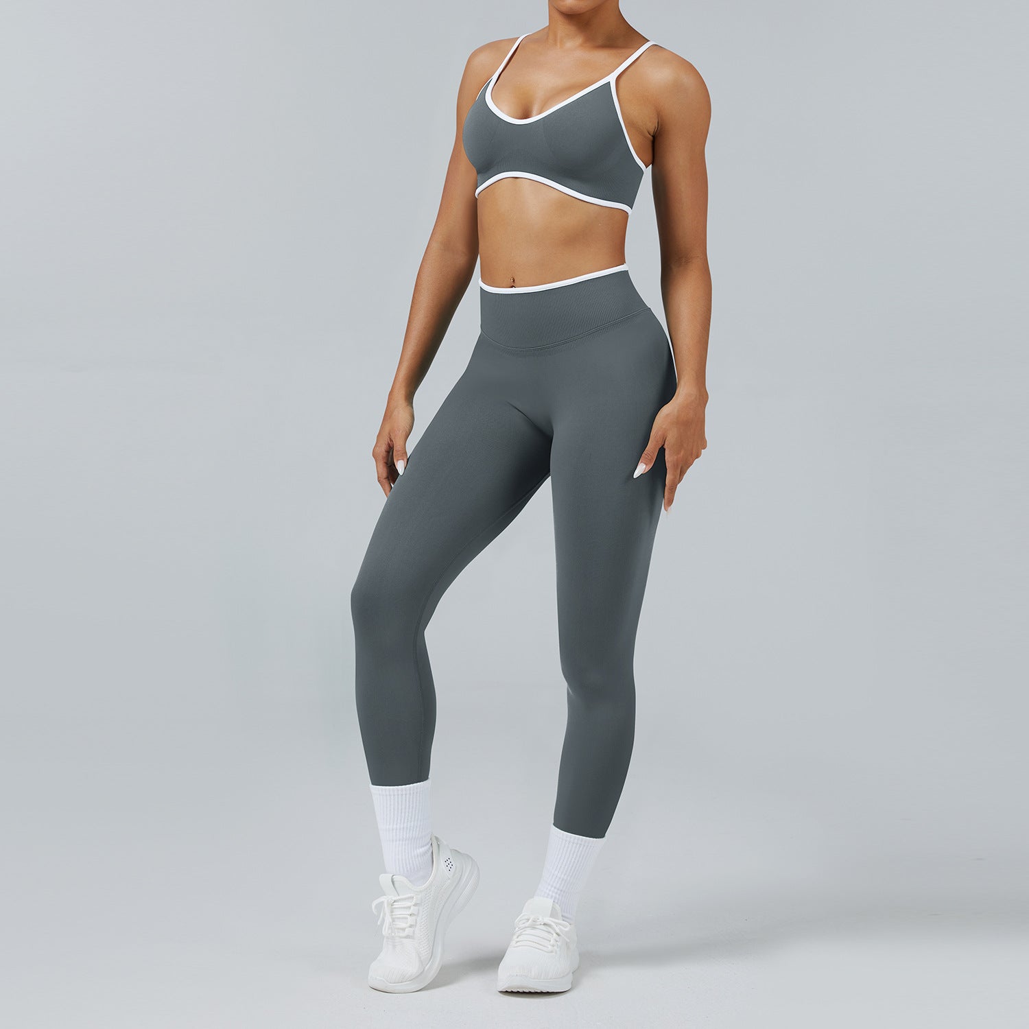 Seamless Back Support Quick Dry Running Yoga Fitness Apparel Set