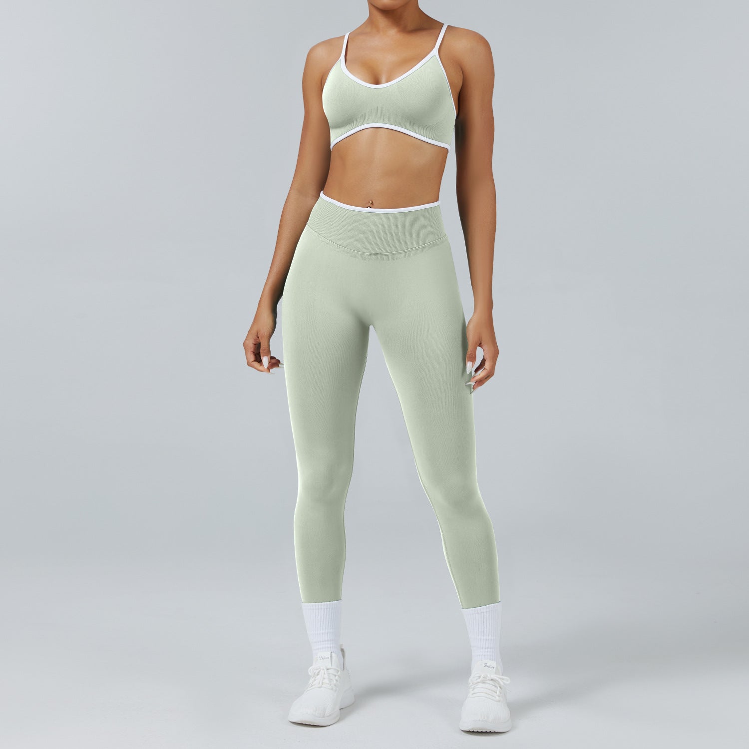 Seamless Back Support Quick Dry Running Yoga Fitness Apparel Set
