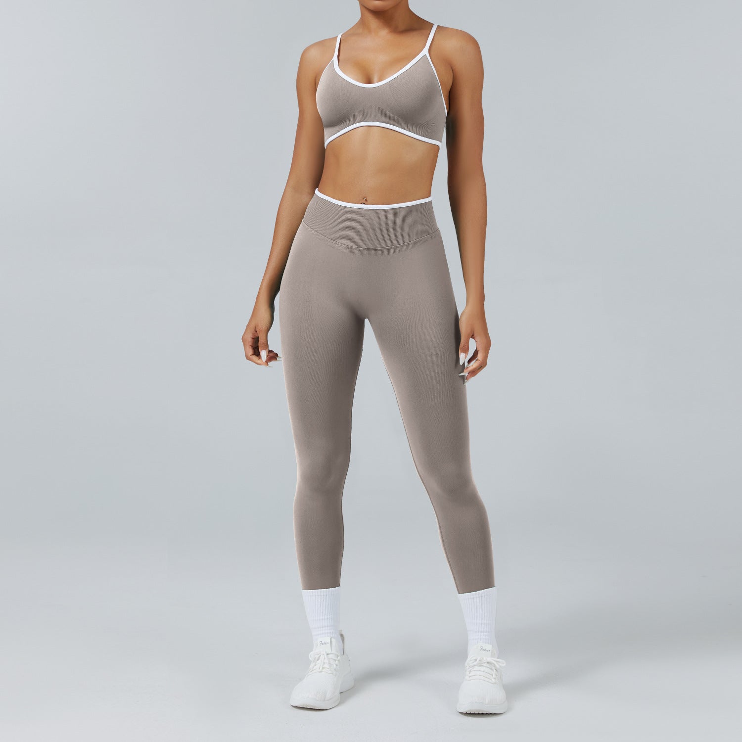 Seamless Back Support Quick Dry Running Yoga Fitness Apparel Set
