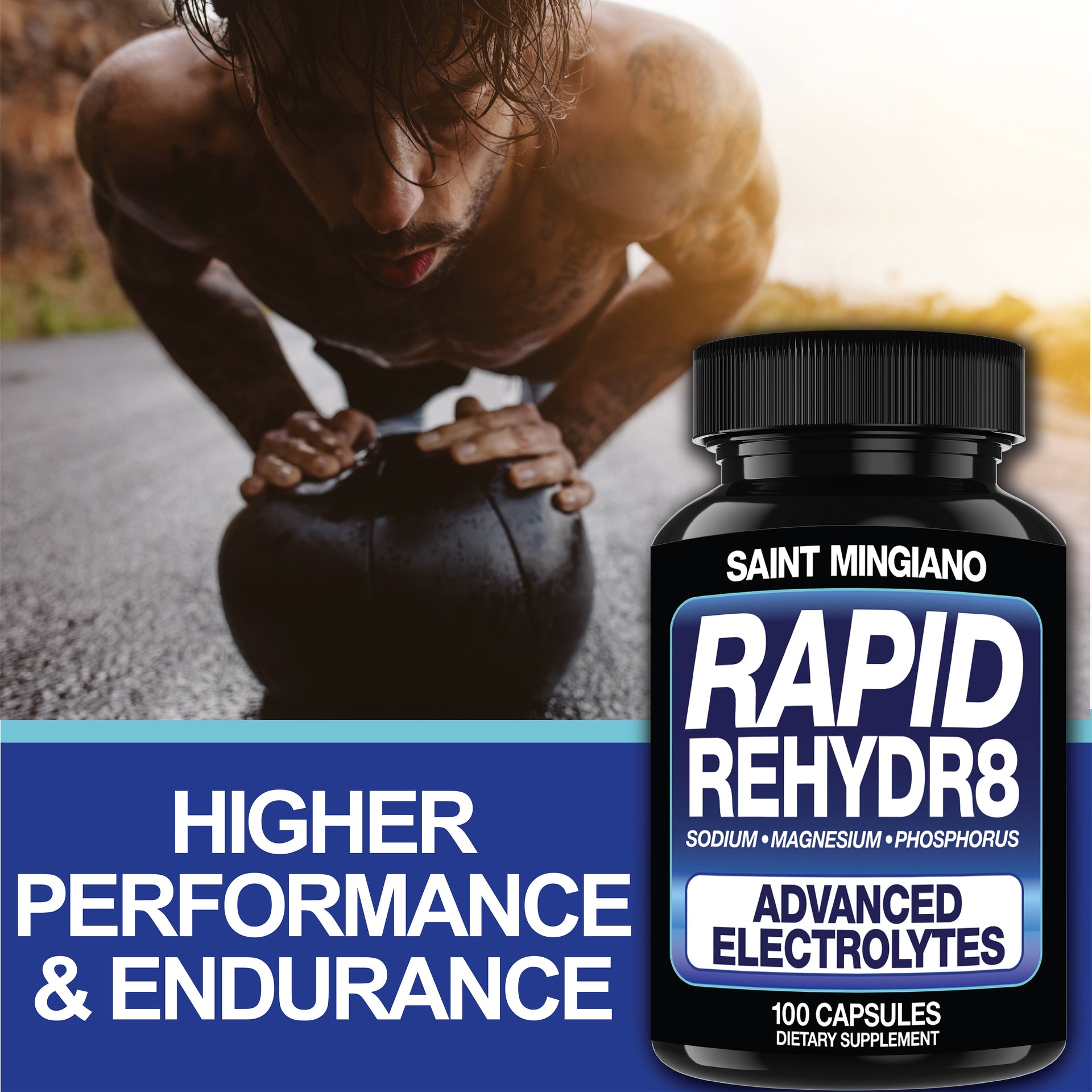 Rapid Rehydr8 Electrolyte Capsules Muscle Endurance Recovery Support Supplement