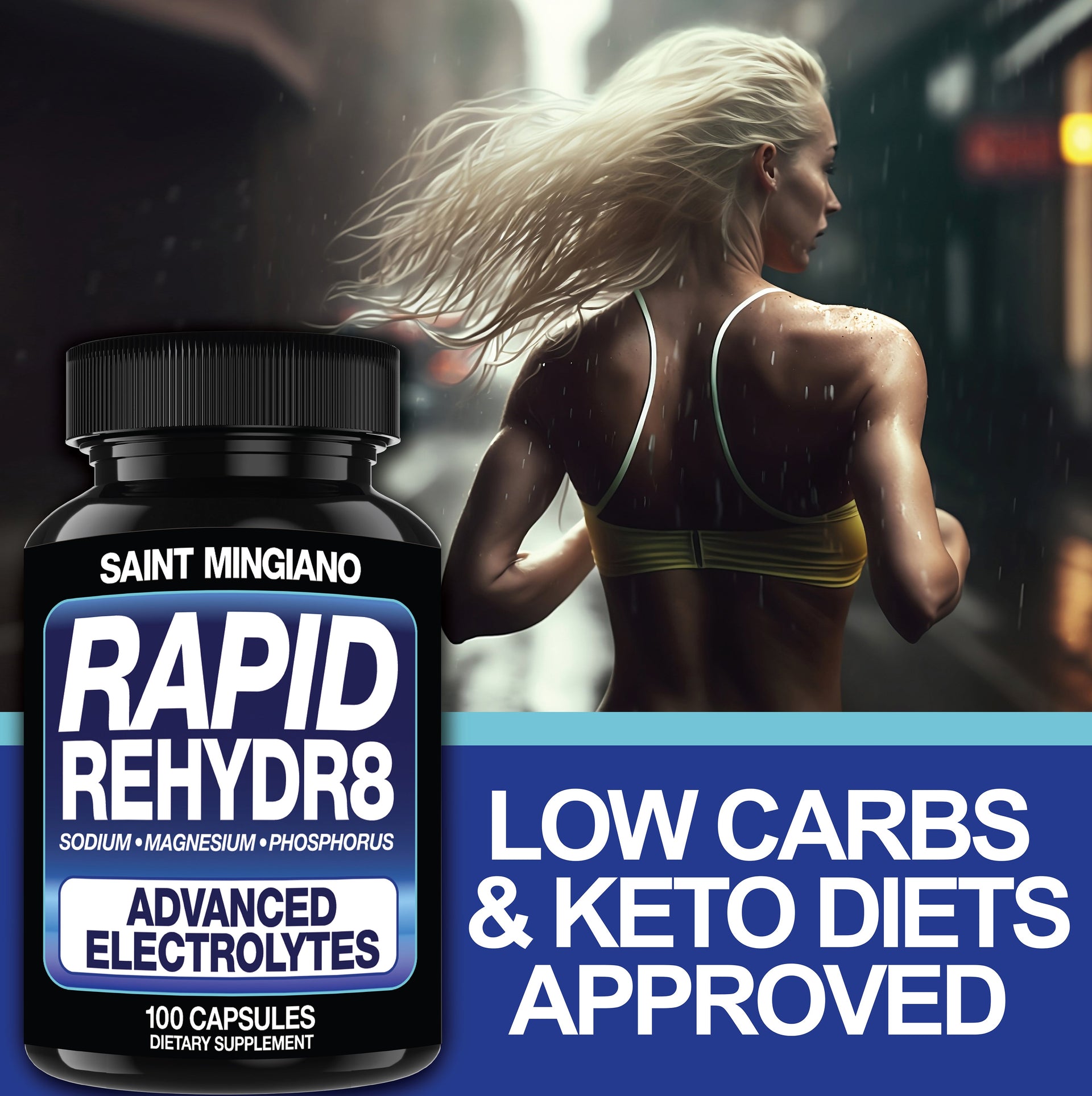 Rapid Rehydr8 Electrolyte Capsules Muscle Endurance Recovery Support Supplement