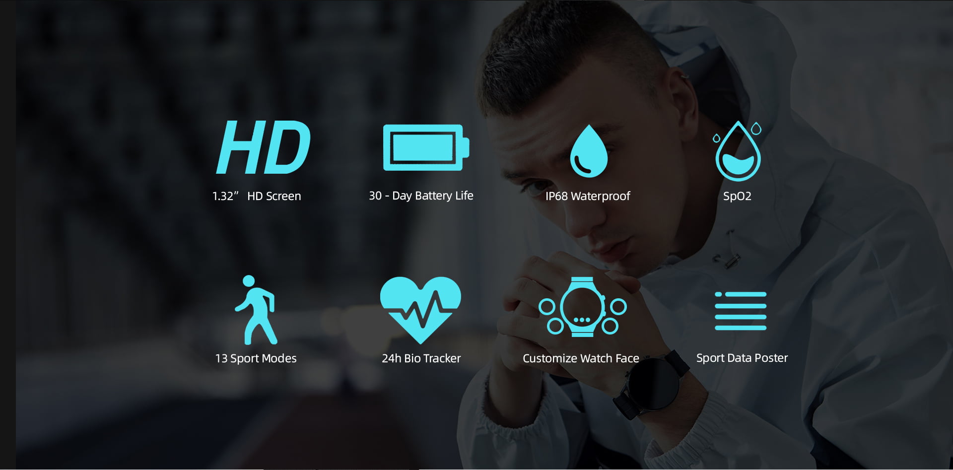 W12 Smart Watch Bluetooth Fitness Tracker Heart Rate Waterproof