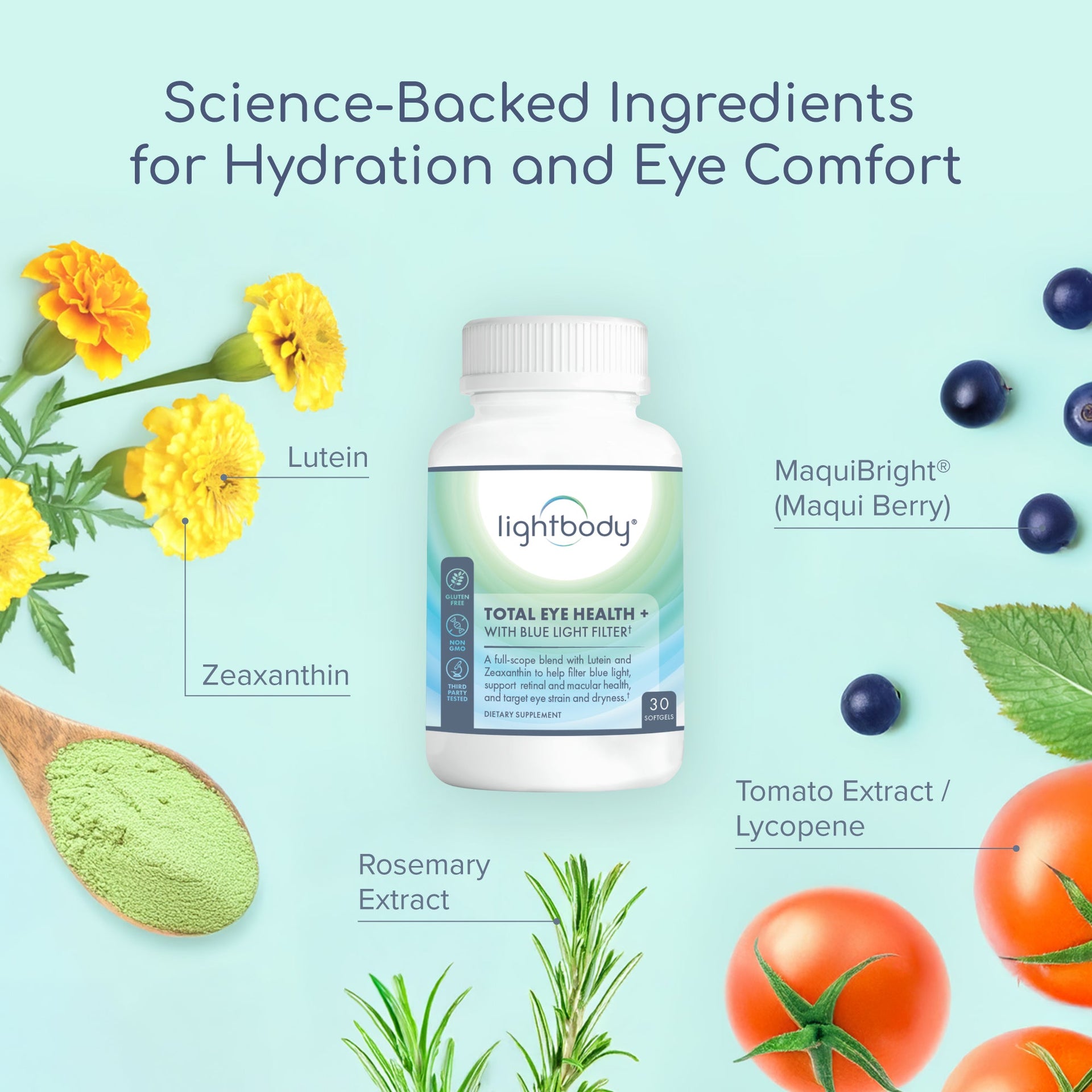 Blue Light Filter Supplement Lightbody® Total Eye Health